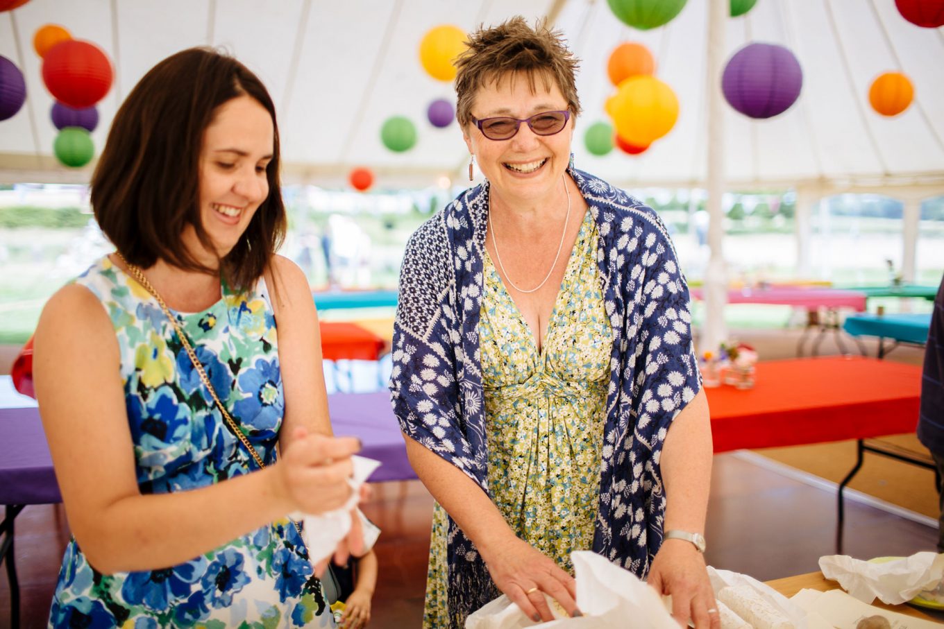 colourful wedding marquee