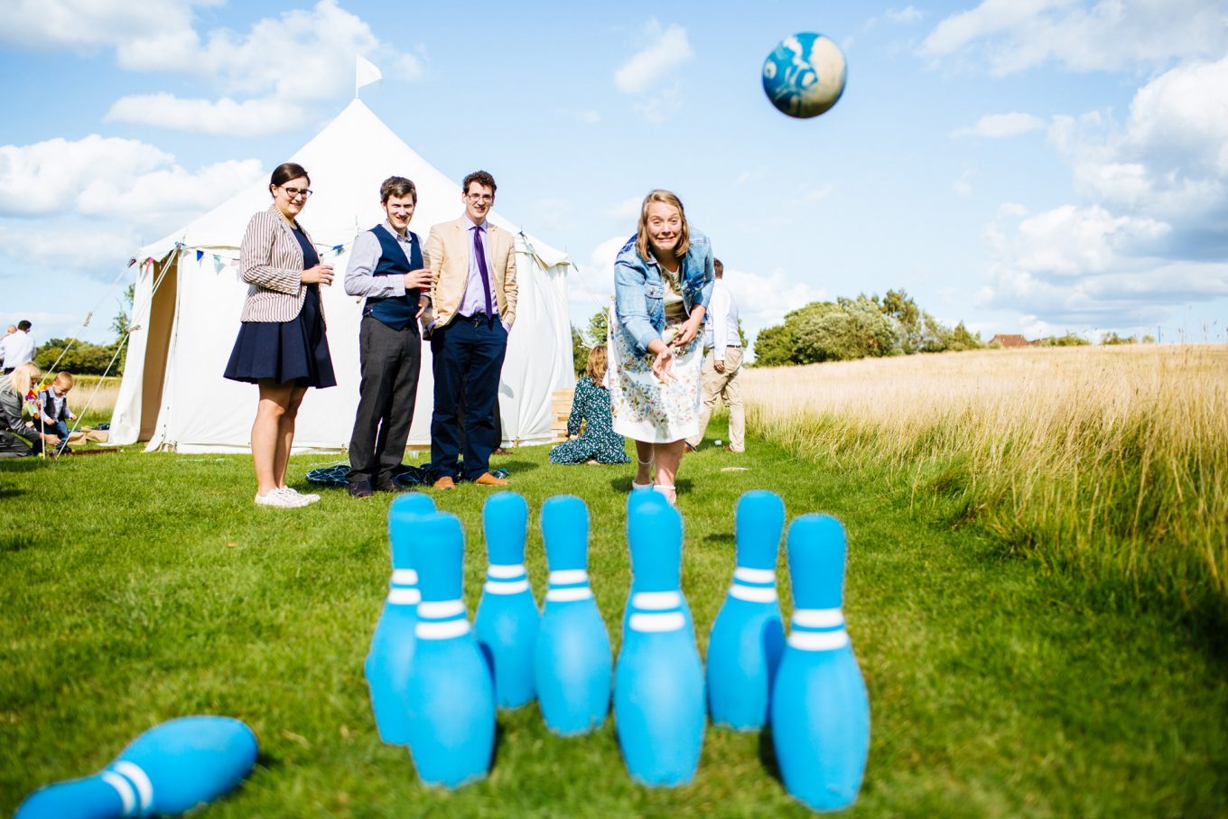 bowling at a wedding