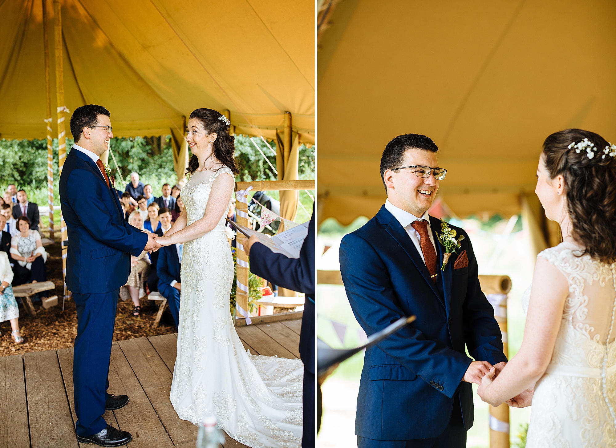 Bride and groom getting married 