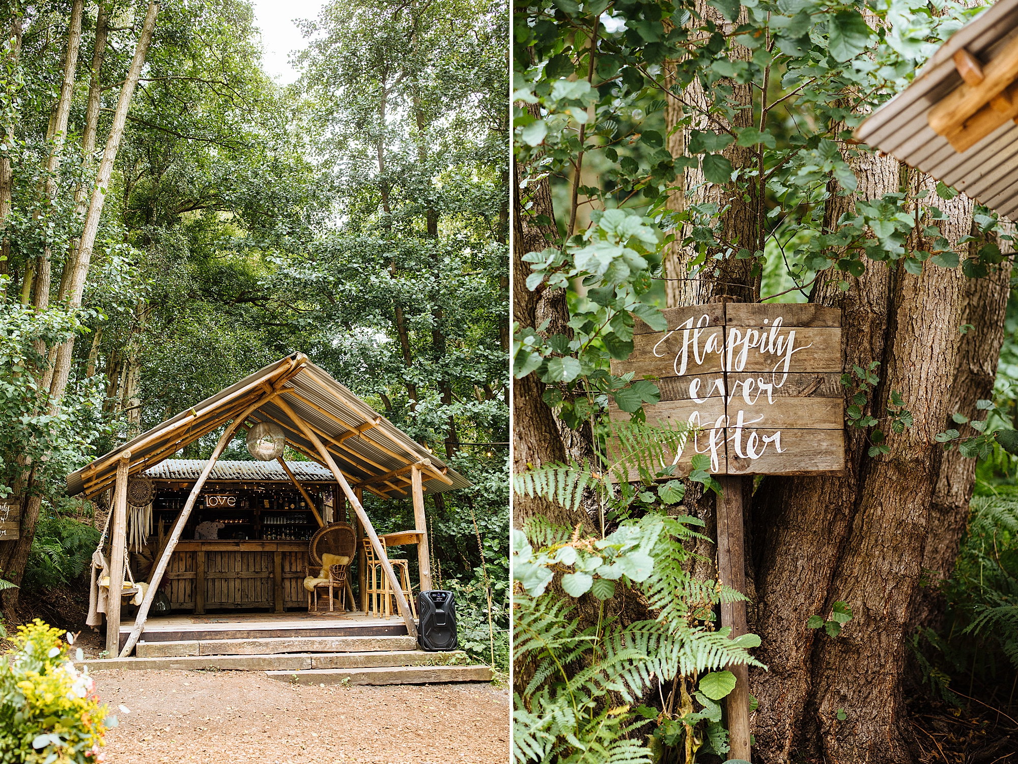 Woodland wedding venue in the wilderness 