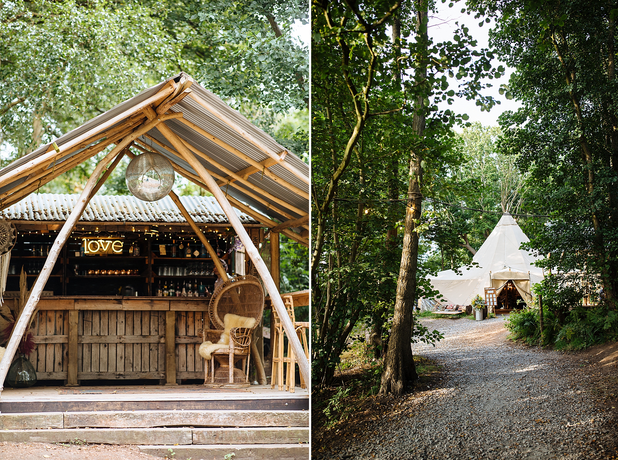 Woodland wedding venue in the wilderness 