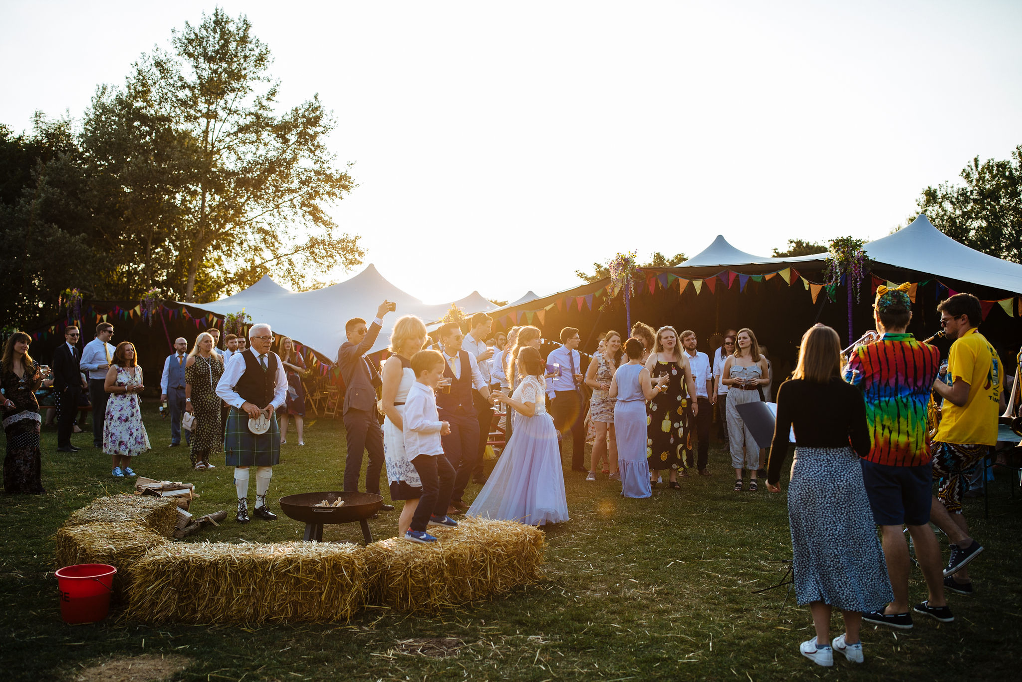 festival wedding ideas band at sunset